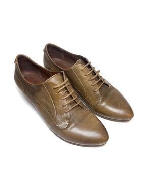 Chocolate Brown Leather Heeled Oxfords | 39